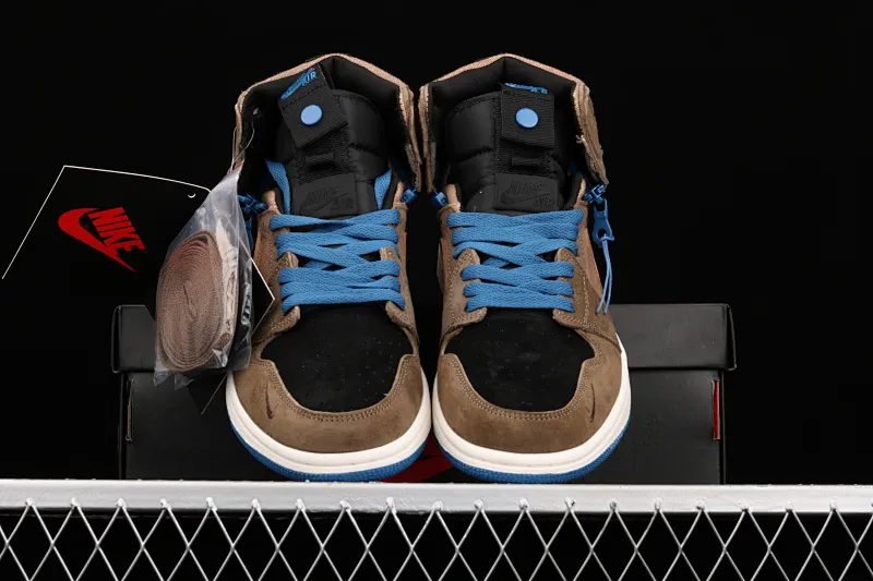 All categories Air Jordan Jordan series basketball shoes Air Jordan 1 High Z version Air Jordan 1 Switch "Black brown" AJ1 Joe 1 black brown zipper high-top cultural basketball shoes CW6576-200